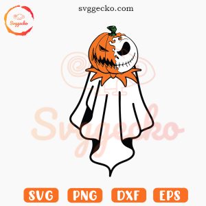 Ghost Jack Skellington Pumpkin Head SVG, Pumpkin King SVG, Halloween Ghost SVG PNG Files