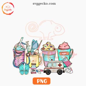 Nurse Coffee Cups PNG, Healthcare PNG, Nursing PNG Sublimation