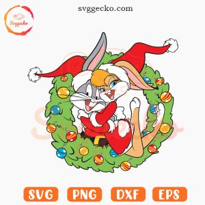 Bugs Bunny And Lola Christmas SVG, Santa Hat SVG, Looney Tunes Christmas SVG PNG Digital Files