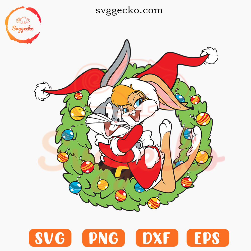 Bugs Bunny And Lola Christmas SVG, Santa Hat SVG, Looney Tunes