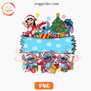 Lilo And Stitch Christmas Custom Name PNG, Disney Family Christmas Vacation PNG Sublimation