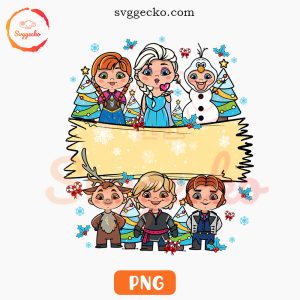 Cute Disney Frozen Christmas Custom Name PNG Sublimation