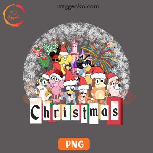 Bluey Disneyland Christmas PNG, Disney Holiday Trip PNG, Merry Blueymas PNG