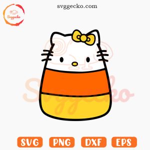 Candy Corn Hello Kitty SVG, Trick Or Treat SVG, Funny Halloween Candy Costumes SVG PNG Cricut