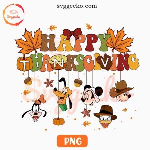 Mickey Happy Thanksgiving Ornament PNG, Thankful PNG, Disney Holiday Fall Trip PNG Downloads