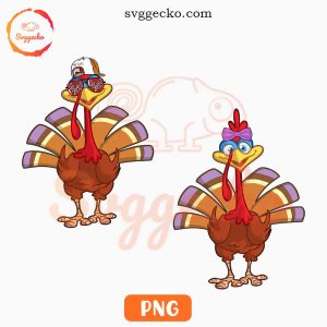 Cute Turkey Thanksgiving Boy And Girl PNG, Gobble PNG, Funny Thankful PNG For Kids