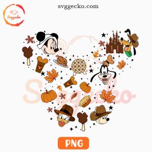 Disney Mouse Head Fall PNG, Mickey Mouse Friends Thanksgiving Day PNG Sublimation