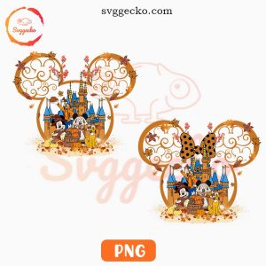 Disneyland Castle Thanksgiving PNG, Mouse Head Fall PNG Digital Download