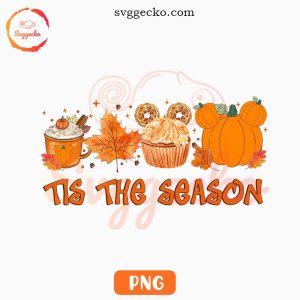 Mickey Fall Tis The Season PNG, Pumpkin PNG, Coffee PNG Sublimation Designs