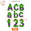 Hulk Alphabet Doodle Letters PNG, Cute Superhero PNG Designs For Kids