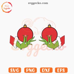 Grinch Hands Holding Boobs SVG, Funny Christmas Shirt SVG PNG For Girls