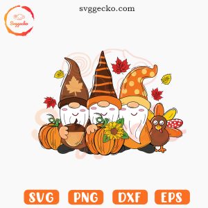 Thanksgiving Gnomes SVG, Pumpkin SVG, Turkey SVG, Funny Gnomes Fall SVG PNG Files