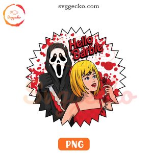 Ghostface Hello Barbie PNG, Funny Scream Movie PNG, Barbie Halloween PNG Download