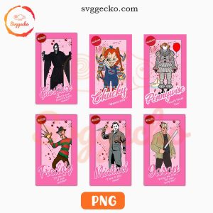 Horror Characters Doll Barbie PNG, Ghostface Freddy Jason Michael Chucky PNG, Funny Pink Halloween PNG