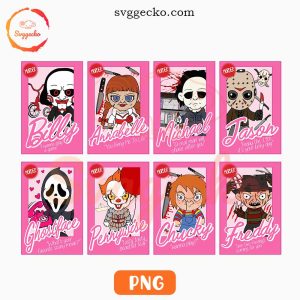 Horror Chibi Barbie Box PNG Bundle, Pink Spooky PNG, Cute Halloween PNG For Girls
