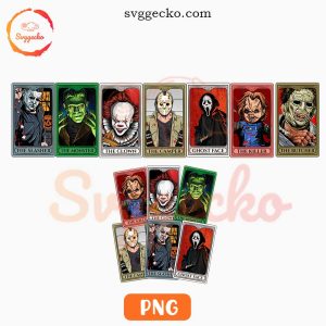 Horror Tarot Cards PNG Bundle, The Butcher PNG, The Killer PNG, Halloween Tarot PNG