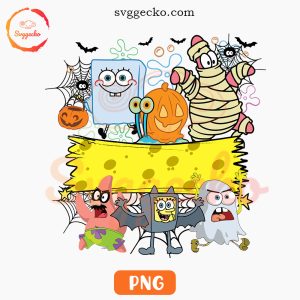 SpongeBob SquarePants Halloween Custom Name PNG, Funny Spooky Cartoon PNG