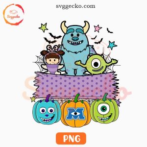 Monsters Inc Halloween Custom Name PNG, James P Sullivan And Boo Spooky PNG Sublimation
