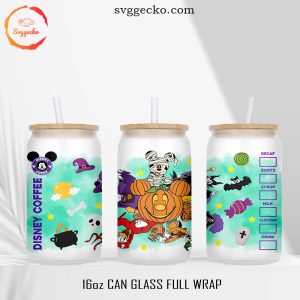 Horror Characters 16 Oz Libbey Glass Can Wrap Svg, Halloween