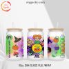 Hocus Pocus Coffee 16oz Glass Can Wrap PNG, Sanderson Sisters Halloween Libbey Glass Template PNG