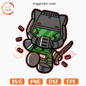 Hello Kitty Doomguy SVG, Funny Doom Slayer Kitty Cat SVG PNG Files For Cricut