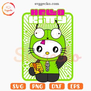 Hello Kitty GIR Invader ZIM SVG, Funny Kitty Kawaii Cartoon SVG PNG Files