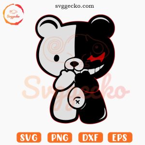 Hello Kitty Monokuma SVG, Danganronpa SVG, Spooky Bear SVG PNG Digital Downloads