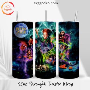 Hocus Pocus 20oz Straight Tumbler Wrap Designs, Sanderson Sisters Halloween Skinny Tumbler PNG Sublimation