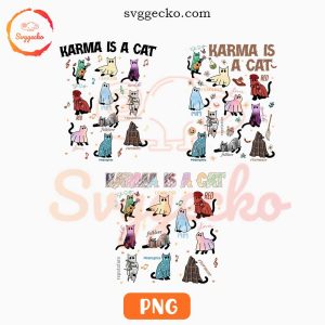 Taylor Swift Karma Is A Cat Halloween PNG, Spooky Era Ghost PNG, Cute Swifties Halloween PNG