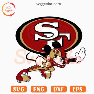 Mickey Mouse 49ers SVG, Disney Football SVG, Cute San Francisco 49ers SVG PNG EPS DXF Cricut
