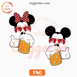 Mickey Minnie With Beer Mug PNG, Disneyland Trip PNG, Drinks PNG Digital Download