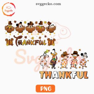Mickey Friends Turkey Thankful PNG, Fall PNG, Disney Thanksgiving Vacation PNG Digital Download