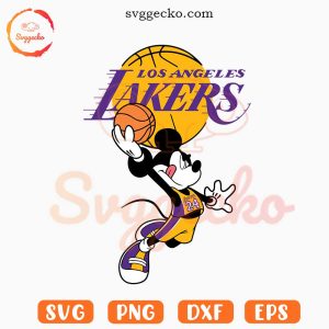 Mickey Los Angeles Lakers SVG, Kobe Bryant SVG, LA Basketball SVG PNG EPS DXF Files