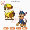 Rubble And Chase SVG, Dog Cartoon SVG, PAW Patrol SVG PNG Cut Files