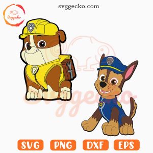Rubble And Chase SVG, Dog Cartoon SVG, PAW Patrol SVG PNG Cut Files