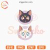 Luna Artemis Cats Face SVG, Anime Kitten SVG, Sailor Moon Cat SVG PNG Digital Download