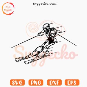 Skeleton Skiing SVG, Winter Sport SVG PNG Digital Download