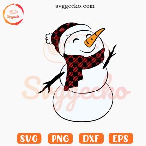 Snowman Buffalo Plaid SVG, Christmas SVG, Merry Xmas SVG PNG Files