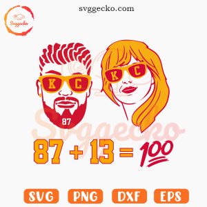 Travis Kelce And Taylor Swift SVG, KC Chiefs 87 SVG, Funny Swiftie Football SVG PNG Downloads