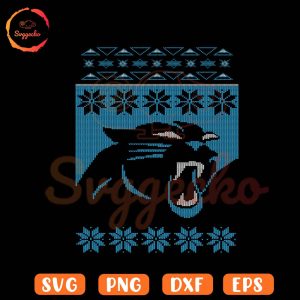 Carolina Panthers Christmas Ugly Sweater SVG, Panthers Football Christmas SVG PNG For Shirts