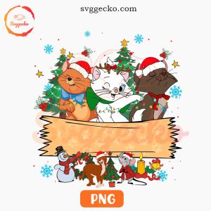 The Aristocats Christmas Custom Name PNG, Marie Friends Christmas PNG Sublimation