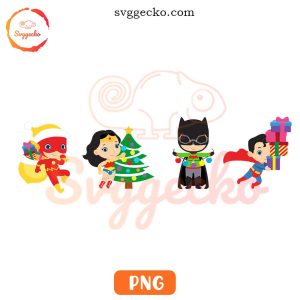 DC Superheroes Christmas PNG, Justice League Xmas PNG Digital Download