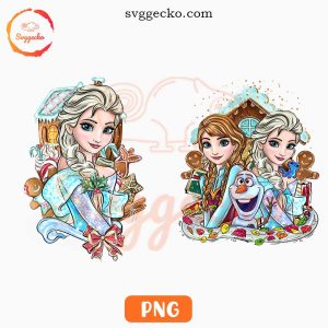 Frozen Christmas PNG, Olaf Snowman PNG, Elsa And Anna PNG Sublimation