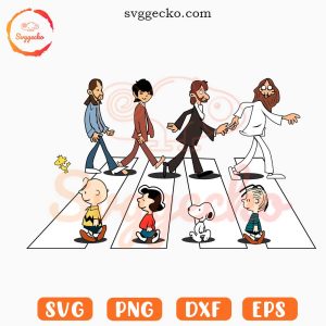 Peanuts Snoopy The Beatles SVG, Abbey Road SVG PNG EPS DXF Cut Files