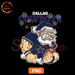 Dallas Cowboys Santa Claus PNG, Cowboys Football Team Santa Christmas PNG Sublimation