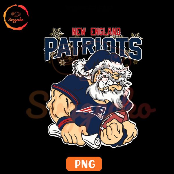 New England Patriots Santa Claus PNG, Funny Patriots Football Team Christmas PNG