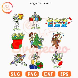 Toy Story Christmas SVG Bundle, Woody Buzz Lightyear Christmas SVG, Disney Cartoon Xmas SVG PNG Digital Cricut