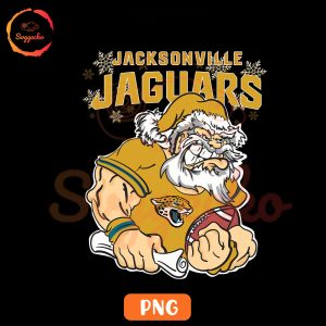 Jacksonville Jaguars Santa Claus PNG, Funny Jaguars Football Team Christmas PNG