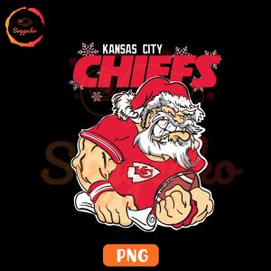 Kansas City Chiefs Santa Claus PNG, Funny Chiefs Football Team Christmas PNG