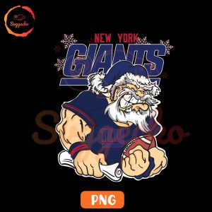New York Giants Santa Claus PNG, Funny Giants Football Team Christmas PNG
